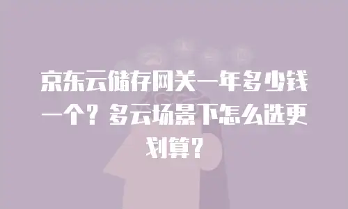京东云储存网关一年多少钱一个？多云场景下怎么选更划算？