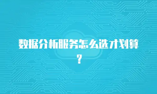 数据分析服务怎么选才划算？