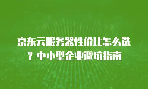 京东云服务器性价比怎么选？中小型企业避坑指南