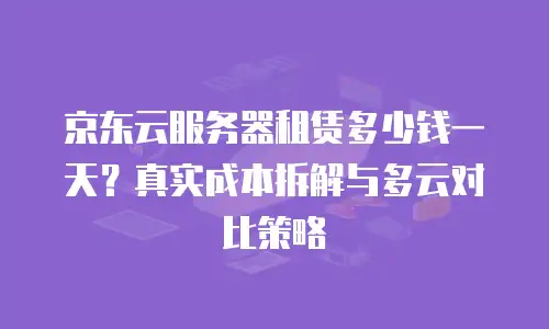 京东云服务器租赁多少钱一天？真实成本拆解与多云对比策略