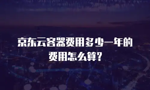 京东云容器费用多少一年的费用怎么算？