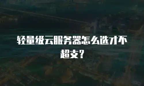 轻量级云服务器怎么选才不超支？