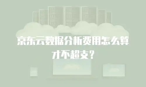 京东云数据分析费用怎么算才不超支？