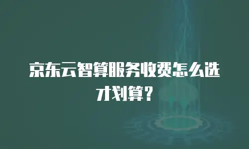 京东云智算服务收费怎么选才划算？