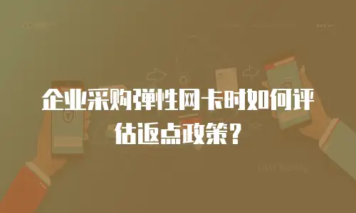 企业采购弹性网卡时如何评估返点政策？