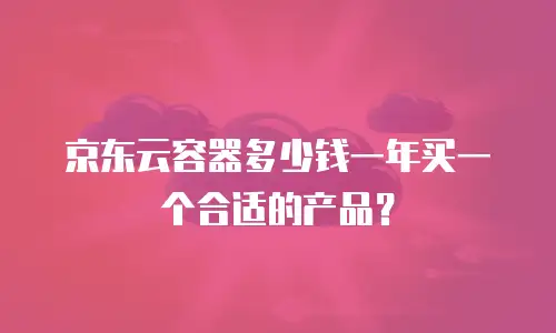 京东云容器多少钱一年买一个合适的产品？