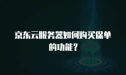 京东云服务器如何购买保单的功能？