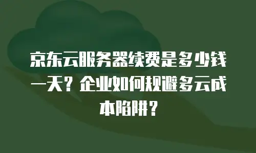 京东云服务器续费是多少钱一天？企业如何规避多云成本陷阱？