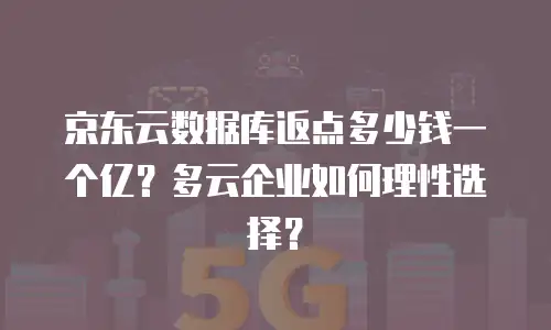 京东云数据库返点多少钱一个亿？多云企业如何理性选择？