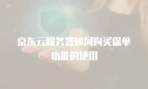 京东云服务器如何购买保单功能的使用