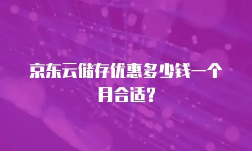 京东云储存优惠多少钱一个月合适？