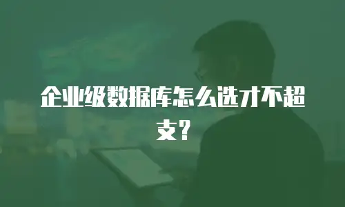 企业级数据库怎么选才不超支？