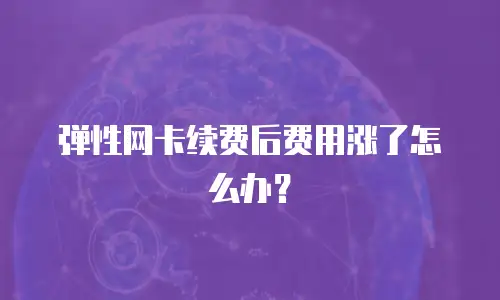 弹性网卡续费后费用涨了怎么办？