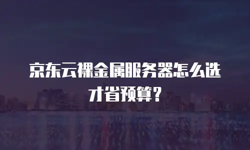 京东云裸金属服务器怎么选才省预算？