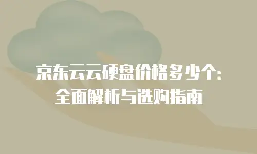 京东云储存打折多少钱合适？深度解析价格策略与选购指南