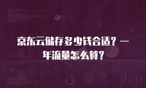 京东云储存多少钱合适？一年流量怎么算？