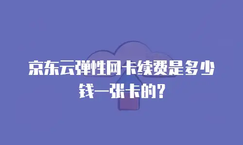 京东云弹性网卡续费是多少钱一张卡的？