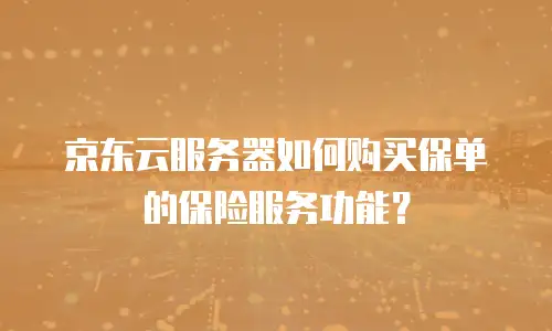 京东云服务器如何购买保单的保险服务功能？