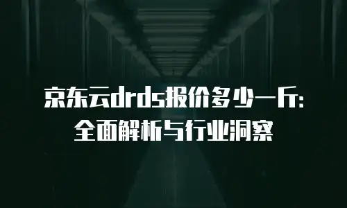京东云drds报价多少一斤：全面解析与行业洞察