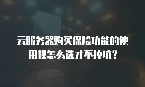 云服务器购买保险功能的使用权怎么选才不掉坑？