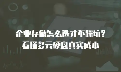 企业存储怎么选才不踩坑？看懂多云硬盘真实成本