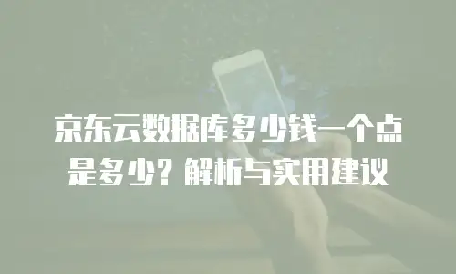 京东云数据库多少钱一个点是多少？解析与实用建议