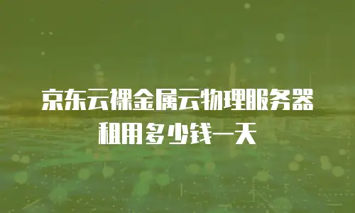 京东云裸金属云物理服务器租用多少钱一天