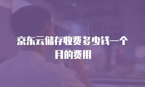 京东云储存收费多少钱一个月的费用