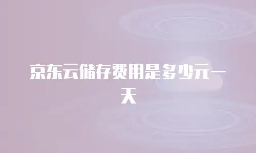 京东云储存费用是多少元一天