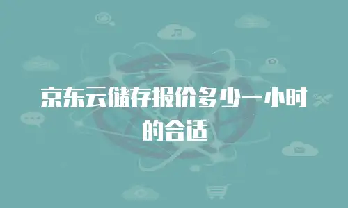 京东云储存报价多少一小时的合适
