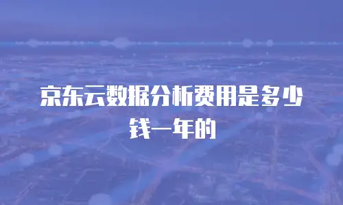 京东云数据分析费用是多少钱一年的
