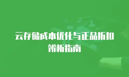 云存储成本优化与正品折扣辨析指南