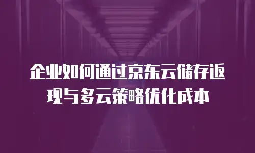 企业如何通过京东云储存返现与多云策略优化成本