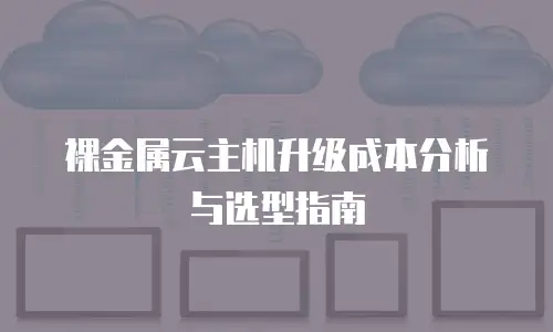 裸金属云主机升级成本分析与选型指南