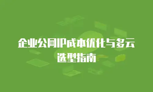 企业公网IP成本优化与多云选型指南