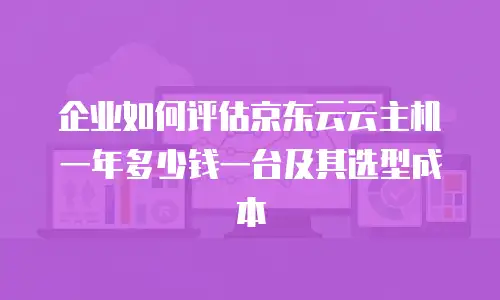 企业如何评估京东云云主机一年多少钱一台及其选型成本