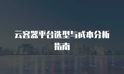 云容器平台选型与成本分析指南