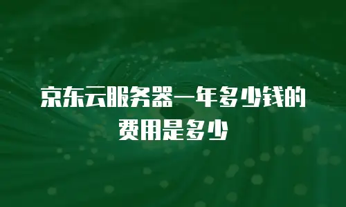 京东云服务器一年多少钱的费用是多少