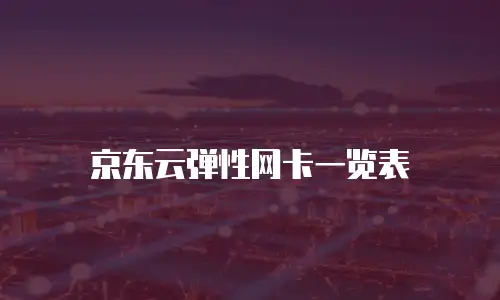 京东云弹性网卡一览表