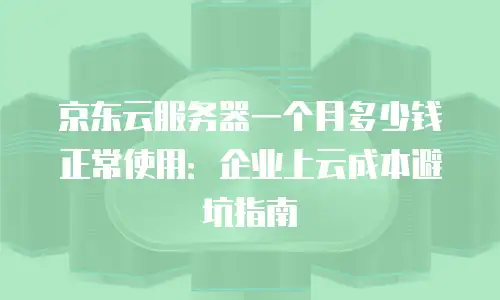 京东云服务器一个月多少钱正常使用：企业上云成本避坑指南