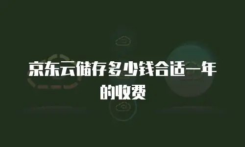 京东云储存多少钱合适一年的收费