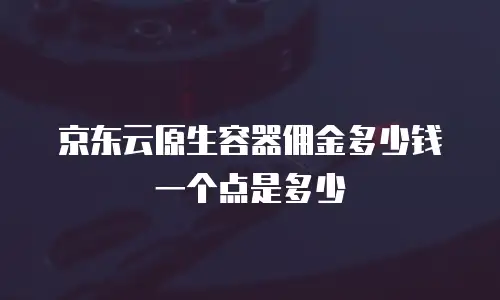 京东云原生容器佣金多少钱一个点是多少