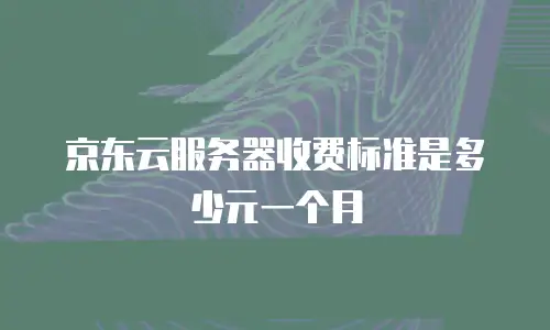 京东云服务器收费标准是多少元一个月