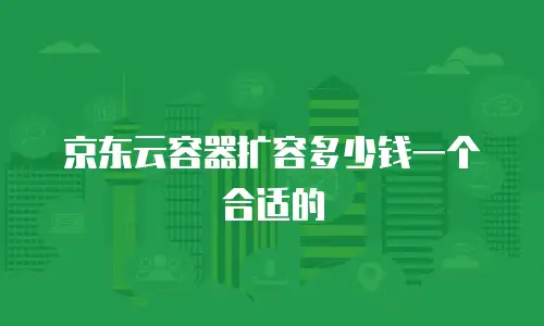 京东云容器扩容多少钱一个合适的