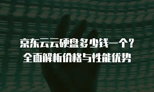京东云云硬盘多少钱一个？全面解析价格与性能优势