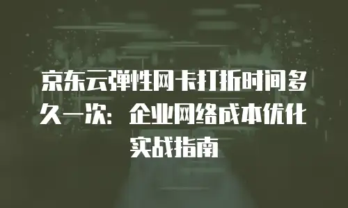 京东云弹性网卡打折时间多久一次：企业网络成本优化实战指南