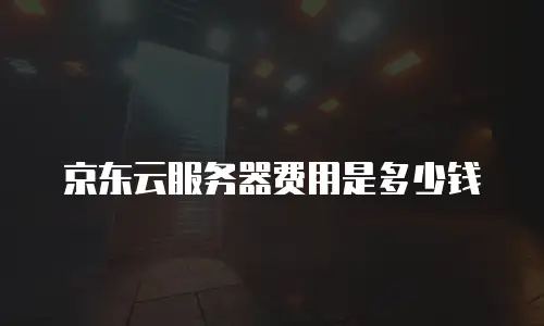 京东云服务器费用是多少钱