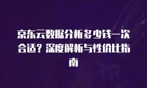 京东云数据分析多少钱一次合适？深度解析与性价比指南