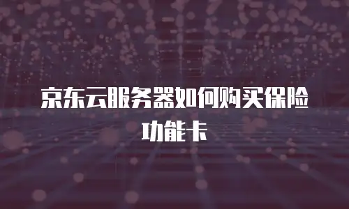 京东云服务器如何购买保险功能卡