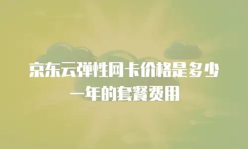 京东云弹性网卡价格是多少一年的套餐费用